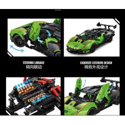 EIKEE Y10001 10001 XE THỂ THAO LAMBORGHINI ESSENZA SCV12 1:10 tỷ lệ 1:10 bộ đồ chơi xếp lắp ráp ghép mô hình Technic Kỹ Thuật Công Nghệ Cao Mô Hình Phương Tiện 1889 khối