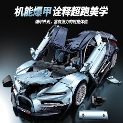 GULY 10648 BUGATTI TOURBILLON 1:8 tỷ lệ 1:8 bộ đồ chơi xếp lắp ráp ghép mô hình Technic Kỹ Thuật Công Nghệ Cao Mô Hình Phương Tiện 3719 khối