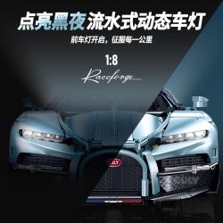 GULY 10648 BUGATTI TOURBILLON 1:8 tỷ lệ 1:8 bộ đồ chơi xếp lắp ráp ghép mô hình Technic Kỹ Thuật Công Nghệ Cao Mô Hình Phương Tiện 3719 khối