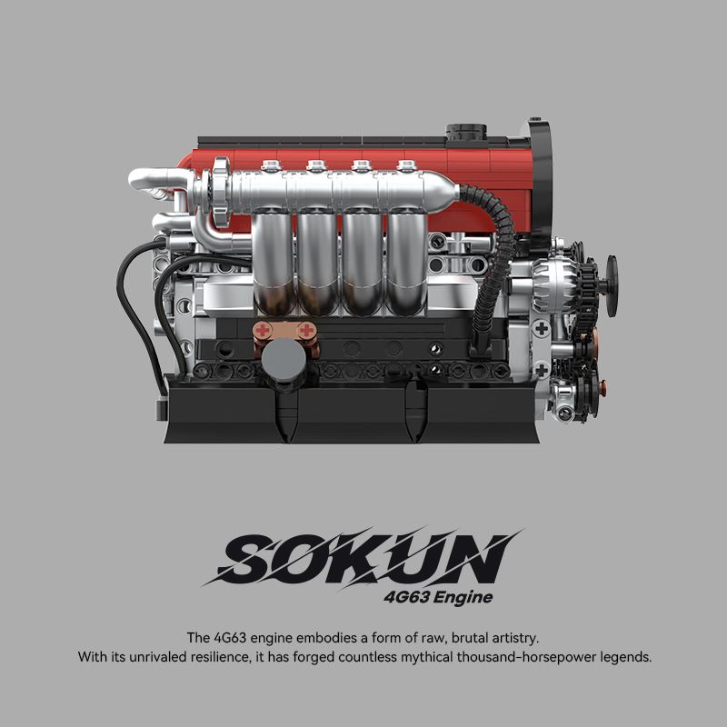 PIBO PB8861 8861 ĐỘNG CƠ MITSUBISHI 4G63T bộ đồ chơi xếp lắp ráp ghép mô hình Technic SOKUN 4G63 ENGINE Kỹ Thuật Công Nghệ Cao Mô Hình Phương Tiện