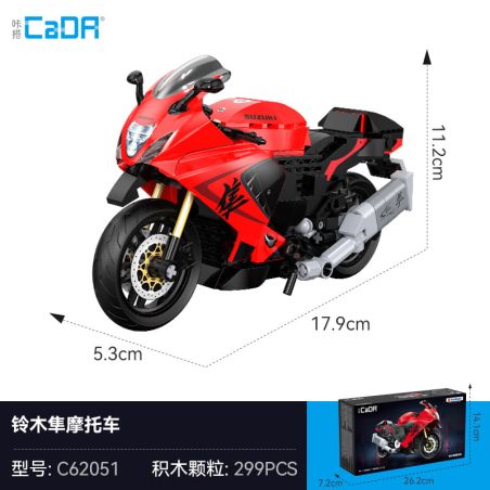 CADA DOUBLEE C62051 62051 MÁY BAY MÔ TÔ MẶT ĐẤT SUZUKI HAYABUSA 1:12 tỷ lệ 1:12 bộ đồ chơi xếp lắp ráp ghép mô hình Technic Kỹ Thuật Công Nghệ Cao Mô Hình Phương Tiện 299 khối