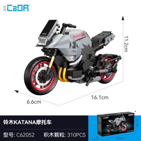 CADA DOUBLEE C62052 62052 SUZUKI KATANA XE MÁY THANH KIẾM QUỶ VĨNH CỬU 1:12 tỷ lệ 1:12 bộ đồ chơi xếp lắp ráp ghép mô hình Technic Kỹ Thuật Công Nghệ Cao Mô Hình Phương Tiện 310 khối