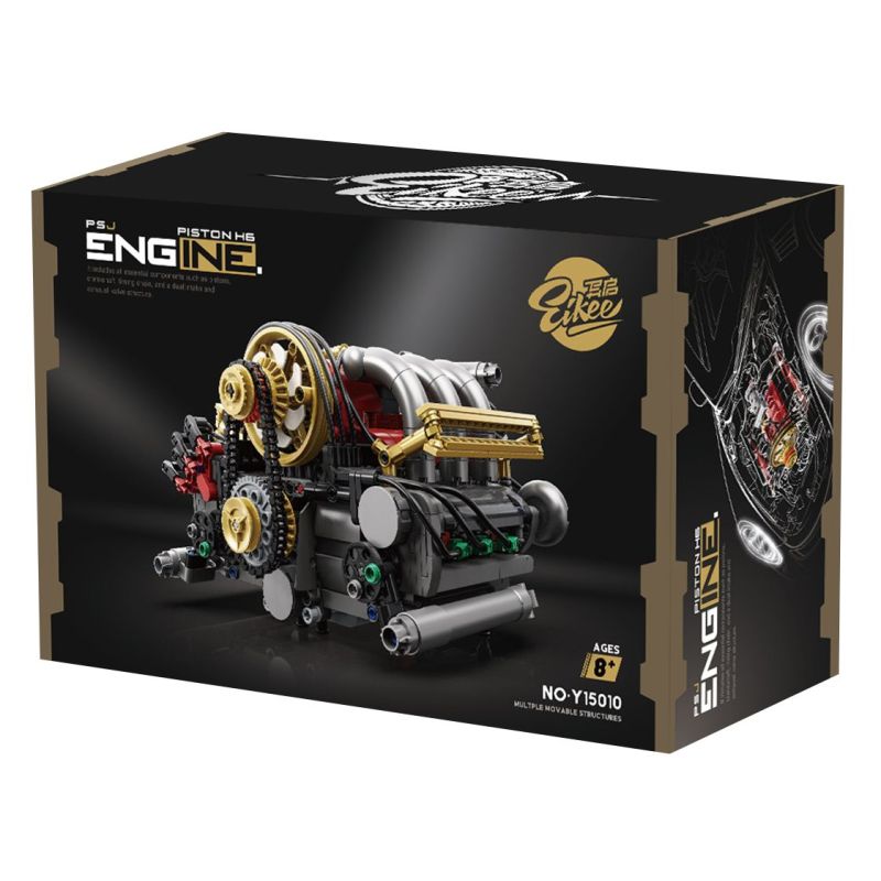 EIKEE Y15010 15010 H6 ĐỘNG CƠ HÚT KHÍ TỰ NHIÊN NẰM ĐỐI DIỆN bộ đồ chơi xếp lắp ráp ghép mô hình Technic PSJ PISTON H6 ENGINE Kỹ Thuật Công Nghệ Cao Mô Hình Phương Tiện 879 khối