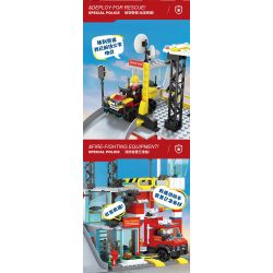 FORANGE FC3340 3340 TRẠM CỨU HỎA QUỸ ĐẠO bộ đồ chơi xếp lắp ráp ghép mô hình City Thành Phố 651 khối