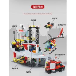 FORANGE FC3340 3340 TRẠM CỨU HỎA QUỸ ĐẠO bộ đồ chơi xếp lắp ráp ghép mô hình City Thành Phố 651 khối