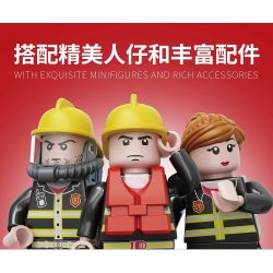 FORANGE FC3340 3340 TRẠM CỨU HỎA QUỸ ĐẠO bộ đồ chơi xếp lắp ráp ghép mô hình City Thành Phố 651 khối