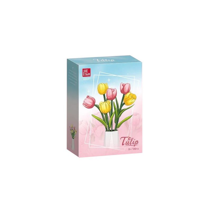 JIESTAR X88071 88071 HOA TULIP bộ đồ chơi xếp lắp ráp ghép mô hình Creator Sáng Tạo 186 khối