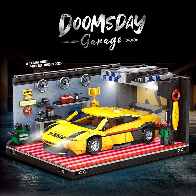 MINGDI LEIBAO K3183 3183 GARA HYUNDAI RAMBO STO bộ đồ chơi xếp lắp ráp ghép mô hình Racers DOOMSDAY GARAGE Đua Tốc Độ