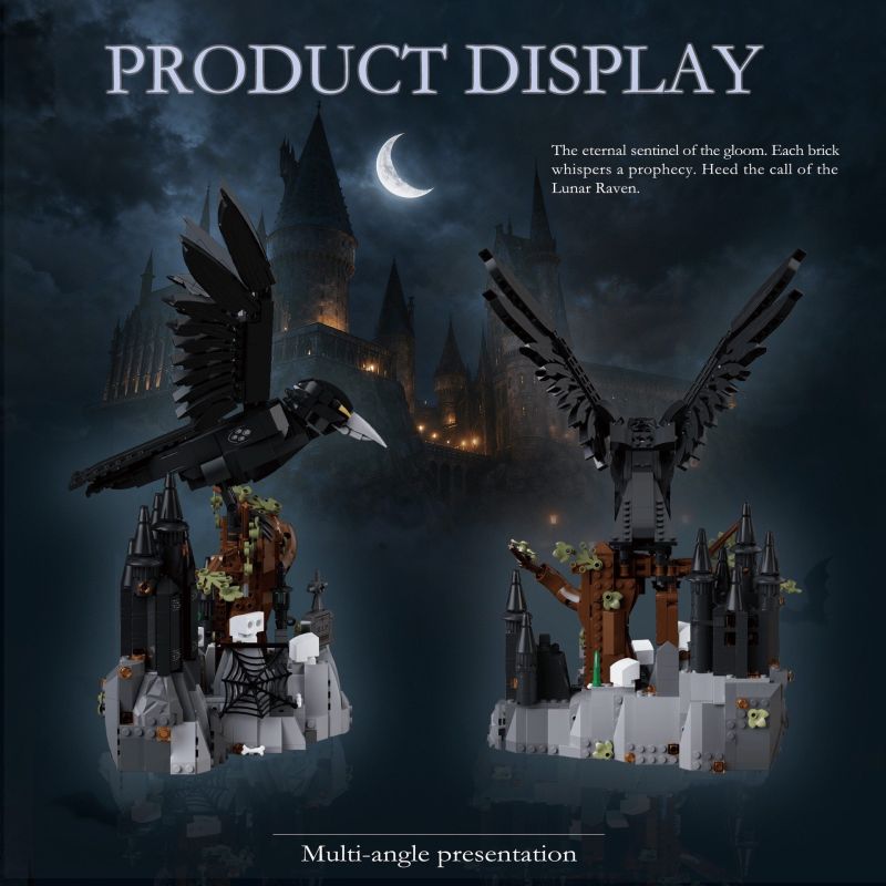 AMAING BLOCK 50002 QUẠ ĐÊM bộ đồ chơi xếp lắp ráp ghép mô hình LUNAR RAVEN 1072 khối