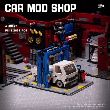 SMALL ANGLE JD142 CỬA HÀNG SỬA CHỮA MỸ bộ đồ chơi xếp lắp ráp ghép mô hình Creator CAR MOD SHOP Sáng Tạo 2819 khối
