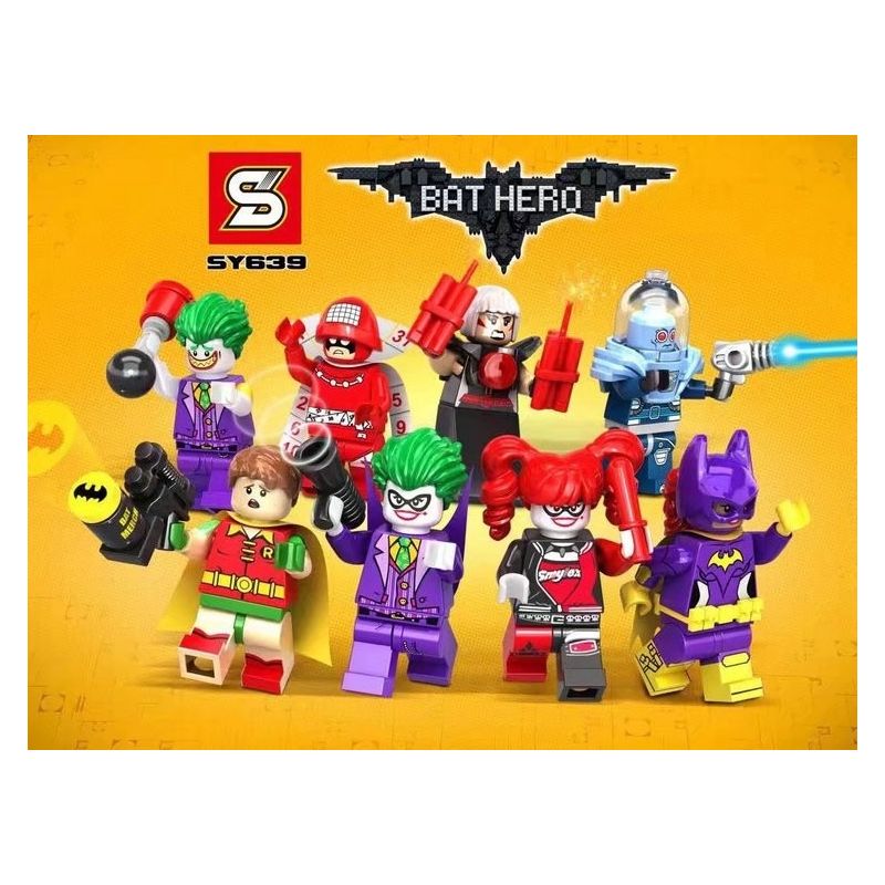 SY 639 NHÂN VẬT TRONG PHIM BATMAN TỔNG CỘNG CÓ 8 LOẠI bộ đồ chơi xếp lắp ráp ghép mô hình Super Heroes Siêu Nhân Anh Hùng