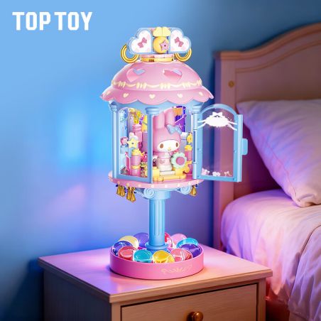 TOP TOY TC2348 2348 ĐÈN NGỦ GIA ĐÌNH SANRIO VỚI ÁNH SÁNG VÀ BÓNG TỐI NHƯ MỘT GIẤC MƠ GIAI ĐIỆU BÁNH QUY SANDWICH bộ đồ chơi xếp lắp ráp ghép mô hình SANRIO CHARACTERS MY MELODY 250 khối