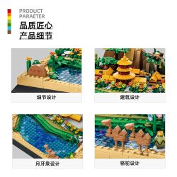 WANGE LIGAO DR.LUCK 5256 SUỐI TRĂNG LƯỠI LIỀM Ở ĐÔN HOÀNG CAM TÚC TRUNG QUỐC bộ đồ chơi xếp lắp ráp ghép mô hình Creator CRESCENT MOON SPRING DUNHUANG CHINA Sáng Tạo 1000 khối