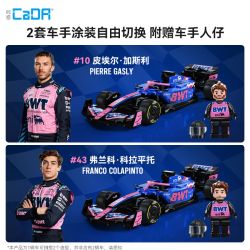 CADA DOUBLEE C55024 55024 ĐỘI ĐUA ALPINE F1 A525 1:24 tỷ lệ 1:24 bộ đồ chơi xếp lắp ráp ghép mô hình Speed Champions Racing Cars BWT ALPINE FORMULA ONE TEAM A525 Đua Xe Công Thức 300 khối