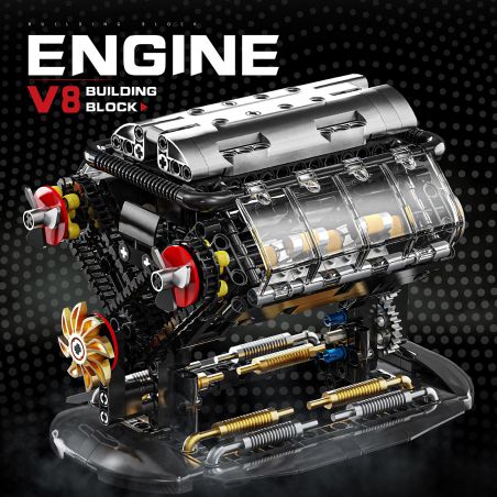 GOQI GQ-3101 3101 GQ3101 ĐỘNG CƠ V8 NHỎ bộ đồ chơi xếp lắp ráp ghép mô hình Technic MINI V8 ENGINE Kỹ Thuật Công Nghệ Cao Mô Hình Phương Tiện 502 khối
