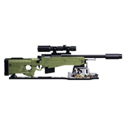 SLUBAN M38-B1590 B1590 1590 M38B1590 38-B1590 PEACE ELITE BỘ SƯU TẬP ĐỒ TRANG TRÍ TRÊN BÀN SÚNG BẮN TỈA AWM 1:2 tỷ lệ 1:2 bộ đồ chơi xếp lắp ráp ghép mô hình Military Army Quân Sự Bộ Đội 874 khối