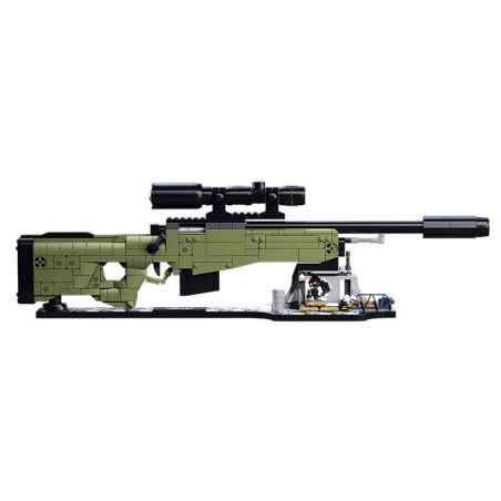 SLUBAN M38-B1590 B1590 1590 M38B1590 38-B1590 PEACE ELITE BỘ SƯU TẬP ĐỒ TRANG TRÍ TRÊN BÀN SÚNG BẮN TỈA AWM 1:2 tỷ lệ 1:2 bộ đồ chơi xếp lắp ráp ghép mô hình Military Army Quân Sự Bộ Đội 874 khối