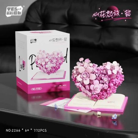 WEILE CHUANGXIANG 2265 2266 2267 2268 TRÁI TIM NỞ RỘ HOA VÀ TÌNH YÊU 4 PHONG CÁCH bộ đồ chơi xếp lắp ráp ghép mô hình Arts & Crafts 768 khối