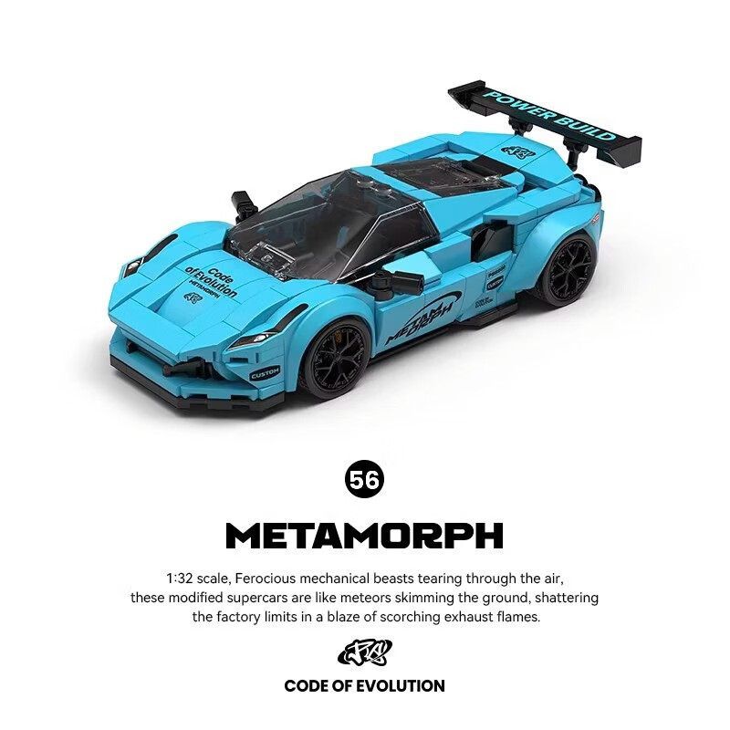 PIBO PB8856 8856 SỰ TIẾN HÓA F80 ROADSTER 1:32 tỷ lệ 1:32 bộ đồ chơi xếp lắp ráp ghép mô hình Speed Champions Racing Cars Đua Xe Công Thức 362 khối