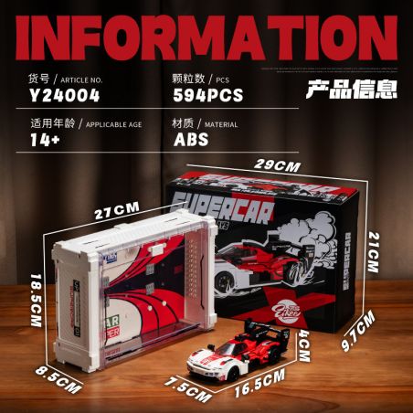 EIKEE Y24004 24004 XE ĐUA LE MANS 8 LƯỚI bộ đồ chơi xếp lắp ráp ghép mô hình Speed Champions Racing Cars Đua Xe Công Thức 594 khối