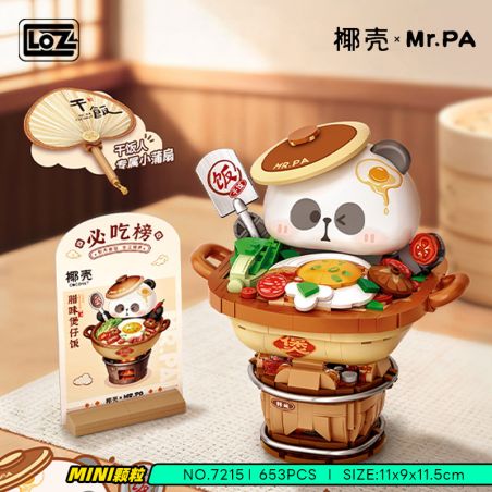 LOZ 7215 CÀO NHỎ CƠM NGUỘI NIÊU bộ đồ chơi xếp lắp ráp ghép mô hình 653 khối