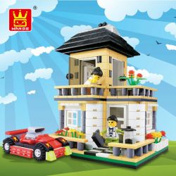 WANGE DR.LUCK 31051 non  BIỆT THỰ MÀU KEM bộ đồ chơi xếp lắp ráp ghép mô hình City Inn CITYINN Nhà Trọ Thành Phố 405 khối