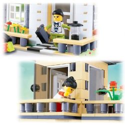 WANGE DR.LUCK 31051 non  BIỆT THỰ MÀU KEM bộ đồ chơi xếp lắp ráp ghép mô hình City Inn CITYINN Nhà Trọ Thành Phố 405 khối