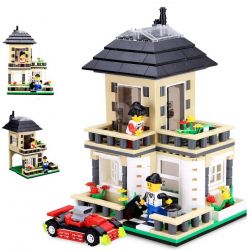 WANGE DR.LUCK 31051 non  BIỆT THỰ MÀU KEM bộ đồ chơi xếp lắp ráp ghép mô hình City Inn CITYINN Nhà Trọ Thành Phố 405 khối