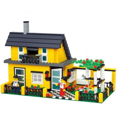 WANGE DR.LUCK 32051 non  BIỆT THỰ CÓ VƯỜN bộ đồ chơi xếp lắp ráp ghép mô hình City Inn CITYINN Nhà Trọ Thành Phố 449 khối