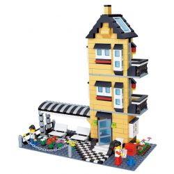 WANGE DR.LUCK 32053 non  BIỆT THỰ 3 TẦNG bộ đồ chơi xếp lắp ráp ghép mô hình City Inn CITYINN Nhà Trọ Thành Phố 546 khối