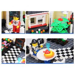 WANGE DR.LUCK 34051 non  BIỆT THỰ CÓ BÀN ĂN NGOÀI TRỜI bộ đồ chơi xếp lắp ráp ghép mô hình City CITYINN Thành Phố 909 khối