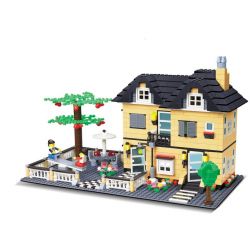 WANGE DR.LUCK 34053 non  BIỆT THỰ VỚI SÂN CHƠI bộ đồ chơi xếp lắp ráp ghép mô hình City CITYINN Thành Phố 815 khối