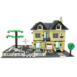 WANGE DR.LUCK 34053 non  BIỆT THỰ VỚI SÂN CHƠI bộ đồ chơi xếp lắp ráp ghép mô hình City CITYINN Thành Phố 815 khối