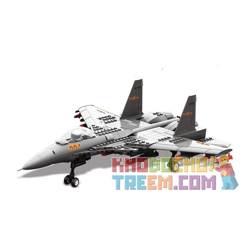 WANGE 4001 JX001 non  MÁY BAY HÀNG KHÔNG F-15 tỷ lệ 1:54 bộ đồ chơi xếp lắp ráp ghép mô hình Military Army THE SHENYANG J15 FLYING SHARK CARRIER-BASED FIGHTER Quân Sự Bộ Đội 281 khối