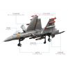 WANGE 4001 JX001 non  MÁY BAY HÀNG KHÔNG F-15 tỷ lệ 1:54 bộ đồ chơi xếp lắp ráp ghép mô hình Military Army THE SHENYANG J15 FLYING SHARK CARRIER-BASED FIGHTER Quân Sự Bộ Đội 281 khối