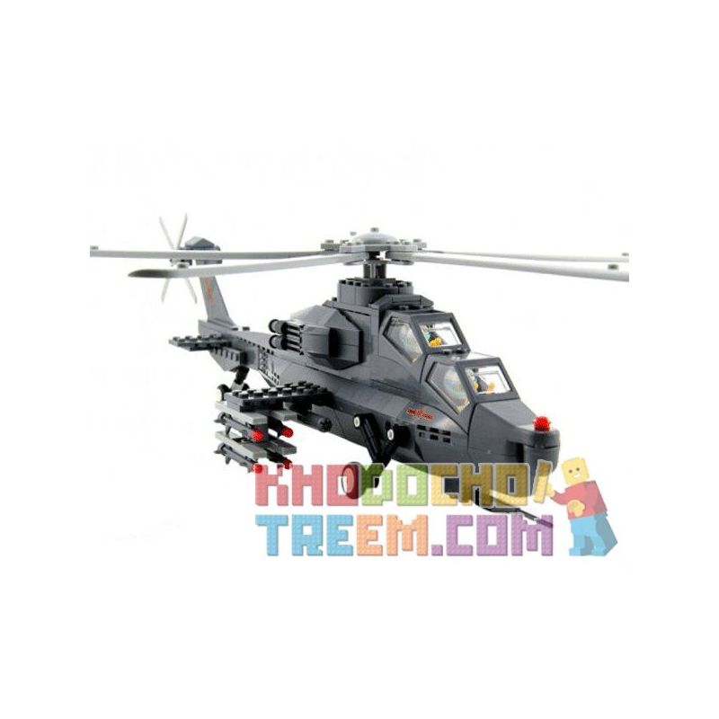 WANGE DR.LUCK JX002 4002 5231 non  TRỰC THĂNG TẤN CÔNG tỷ lệ 1:38 bộ đồ chơi xếp lắp ráp ghép mô hình Military Army WZ10 GUNSHIP CHRIST THE REDEEMER Quân Sự Bộ Đội 973 khối