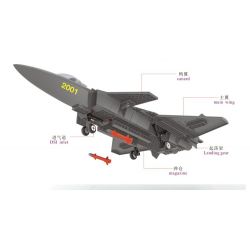 WANGE DR.LUCK JX003 4003 non  TIÊM KÍCH TÀNG HÌNH tỷ lệ 1:50 bộ đồ chơi xếp lắp ráp ghép mô hình Military Army J20 HEAVY STEALTH FIGHTER Quân Sự Bộ Đội 286 khối