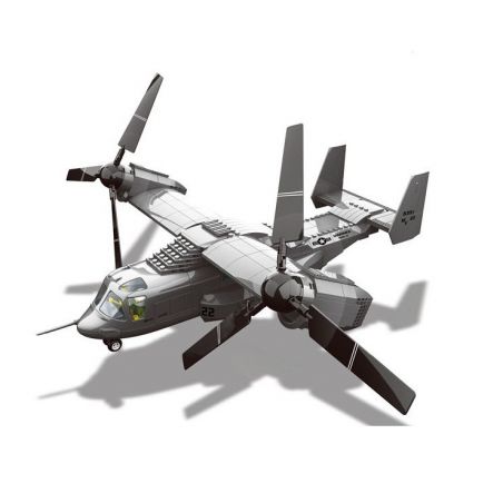 WANGE DR.LUCK JX006 5006 non  MÁY BAY CHIM ƯNG BIỂN tỷ lệ 1:44 bộ đồ chơi xếp lắp ráp ghép mô hình Military Army V-22 OSPREY TILTROTOR Quân Sự Bộ Đội 593 khối