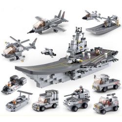 SLUBAN M38 non  TÀU SÂN BAY 9 TRONG 1 bộ đồ chơi xếp lắp ráp ghép mô hình Military Army Quân Sự Bộ Đội 1004 khối