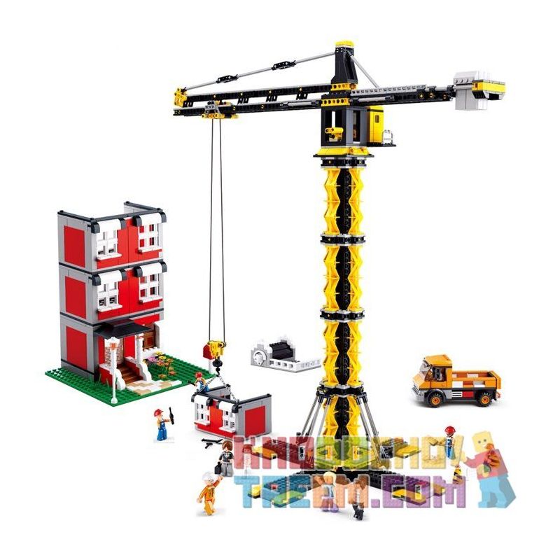 SLUBAN M38-B0555 B0555 0555 M38B0555 38-B0555 non  CẨU THÁP XÂY NHÀ bộ đồ chơi xếp lắp ráp ghép mô hình City Thành Phố 1451 khối