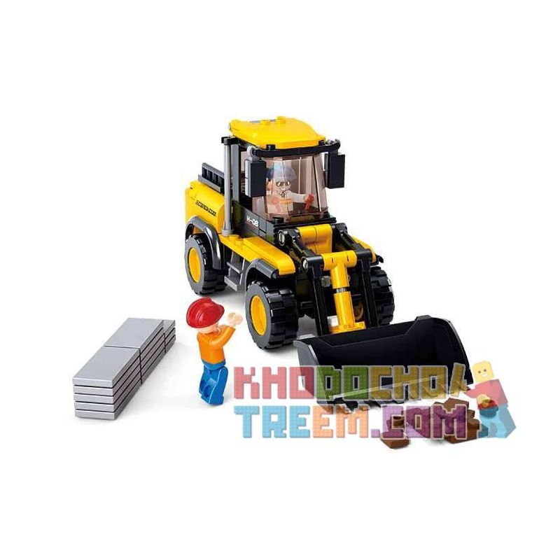 SLUBAN M38-B0538 B0538 0538 M38B0538 38-B0538 non  MÁY XÚC LẬT BÁNH HƠI bộ đồ chơi xếp lắp ráp ghép mô hình City Thành Phố 212 khối