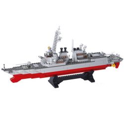 SLUBAN M38-B0390 B0390 0390 M38B0390 38-B0390 non  TÀU KHU TRỤC tỷ lệ 1:350 bộ đồ chơi xếp lắp ráp ghép mô hình Military Army DESTROYER Quân Sự Bộ Đội 615 khối