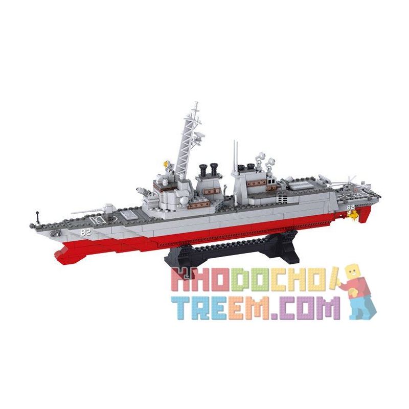SLUBAN M38-B0390 B0390 0390 M38B0390 38-B0390 non  TÀU KHU TRỤC tỷ lệ 1:350 bộ đồ chơi xếp lắp ráp ghép mô hình Military Army DESTROYER Quân Sự Bộ Đội 615 khối