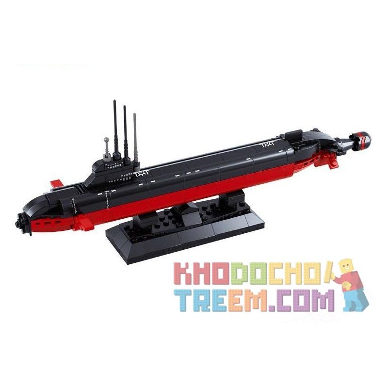 SLUBAN M38-B0391 B0391 0391 M38B0391 38-B0391 non  TÀU NGẦM HẠT NHÂN 1:350 bộ đồ chơi xếp lắp ráp ghép mô hình Military Army NUCLEAR-POWERED SUBMARINE Quân Sự Bộ Đội 193 khối