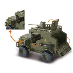 SLUBAN M38-B0307 B0307 0307 M38B0307 38-B0307 non  XE TẢI JEEP MÁY CHỞ QUÂN bộ đồ chơi xếp lắp ráp ghép mô hình Military Army SERVICE TROOPS Quân Sự Bộ Đội 455 khối