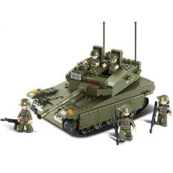 SLUBAN M38-B0305 B0305 0305 M38B0305 38-B0305 non  XE TĂNG bộ đồ chơi xếp lắp ráp ghép mô hình Military Army MERKAVA K1 TANK Quân Sự Bộ Đội 344 khối