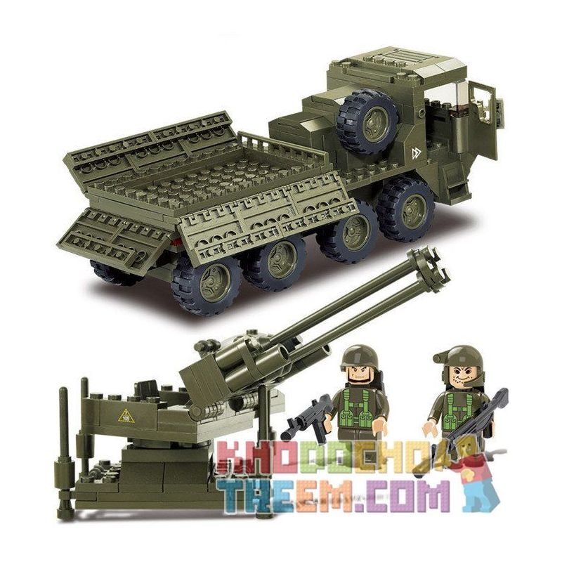 SLUBAN M38-B0302 B0302 0302 M38B0302 38-B0302 non  XE TẢI CHỞ SÚNG HẠNG NẶNG bộ đồ chơi xếp lắp ráp ghép mô hình Land Forces 2 Sức Mạnh Mặt Đất 306 khối