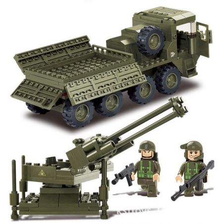 SLUBAN M38-B0302 B0302 0302 M38B0302 38-B0302 non  XE TẢI CHỞ SÚNG HẠNG NẶNG bộ đồ chơi xếp lắp ráp ghép mô hình Land Forces 2 Sức Mạnh Mặt Đất 306 khối