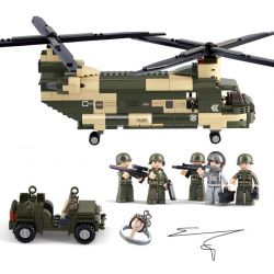 SLUBAN M38-B0508 B0508 0508 M38B0508 38-B0508 non  MÁY BAY VẬN TẢI QUÂN SỰ bộ đồ chơi xếp lắp ráp ghép mô hình Military Army Quân Sự Bộ Đội 520 khối