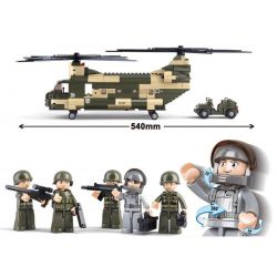 SLUBAN M38-B0508 B0508 0508 M38B0508 38-B0508 non  MÁY BAY VẬN TẢI QUÂN SỰ bộ đồ chơi xếp lắp ráp ghép mô hình Military Army Quân Sự Bộ Đội 520 khối